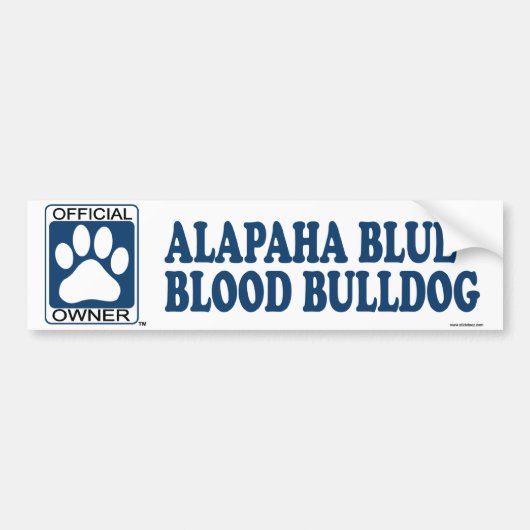Alapaha Blue Blood Bulldog Blue Bumpersticker (Voorkant)