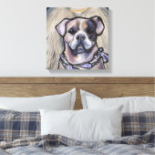 Alapaha Blue Blood Bulldog Canvas Afdruk (Insitu (Slaapkamer))