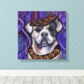 Alapaha Blue Blood Bulldog Canvas Afdruk (Insitu (Houten vloer))