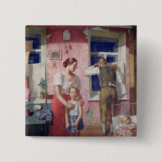 Alarm, 1934 vierkante button 5,1 cm (Voorkant)