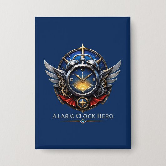 Alarm Clock Hero Logo Knop Button (Voorkant)