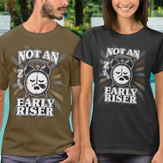 Alarm Clock Retro Grunge Grappige Quote Typografie T-shirt