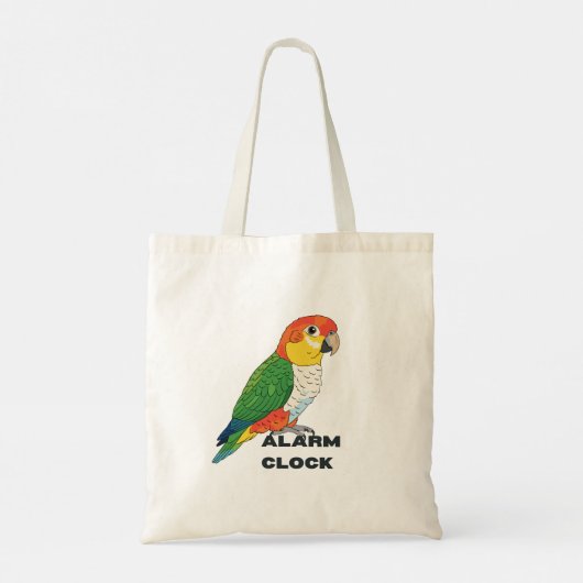 Alarm Clock Sun Conure – Loud Parrot Design Tote Bag (Achterkant)