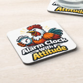 Alarm clock with attitude, roaster quote. bier onderzetter (Linkerzijde)