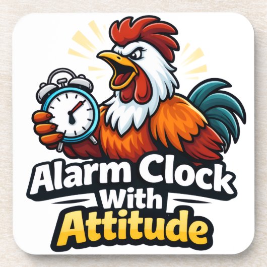 Alarm clock with attitude, roaster quote. bier onderzetter (Voorkant)