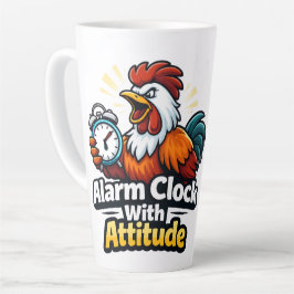 Alarm clock with attitude, roaster quote. latte mok