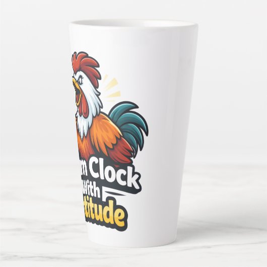 Alarm clock with attitude, roaster quote. latte mok (Voorkant)