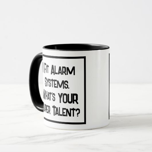 Alarm Fitter Super Talent. Mok met twee toonkoffie (Voorkant links)