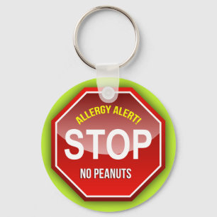 Alarm: Geen pinda's alsjeblieft. Sleutelhanger