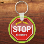 Alarm: Geen pinda's alsjeblieft. Sleutelhanger (Voorkant)