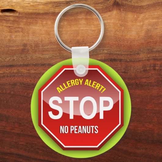 Alarm: Geen pinda's alsjeblieft. Sleutelhanger (Voorkant)