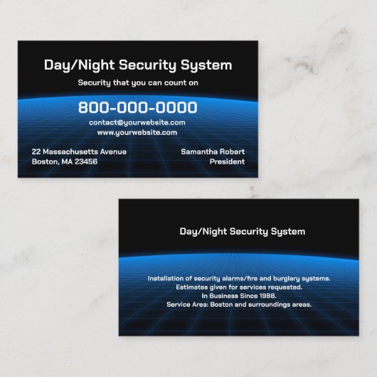 Alarm Security Tech Visitekaartje (Voorkant / Achterkant)