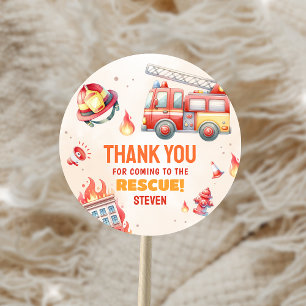 Alarm Slaan Brandweerwagen Baby Shower Ronde Sticker