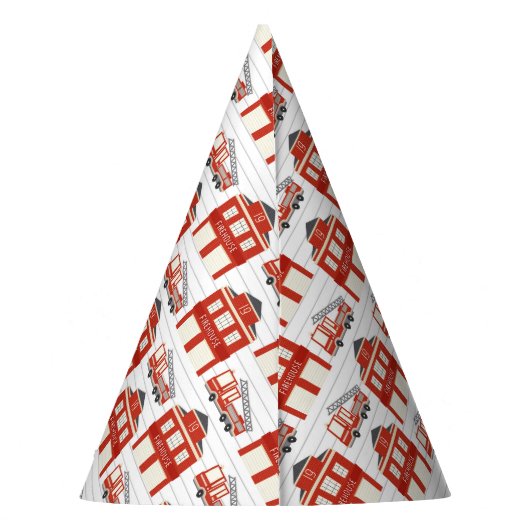 Alarm Slaan Brandweerwagen Verjaardag Feesthoedjes (Achterkant)