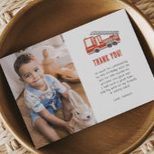 Alarm Slaan Brandweerwagen Verjaardagsfeest Foto Bedankkaart