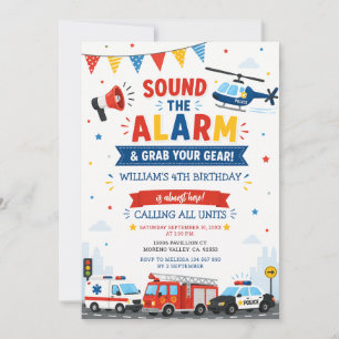 Alarm slaan Noodvoertuigen Verjaardagsfeestje Kaart