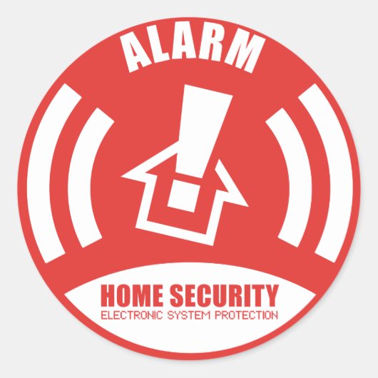 Alarm sticker warning security home (Voorkant)