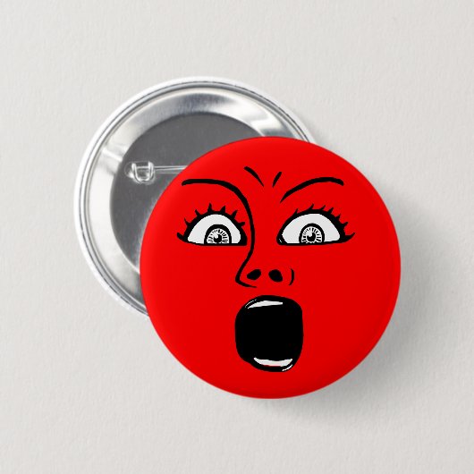 ALARMED! -Rood Ronde Button 5,7 Cm (Voorkant /achterkant)