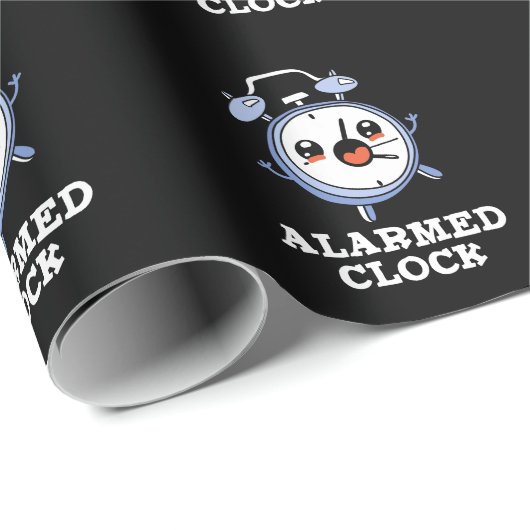 Alarmkakker Funny Alarm Clock Pun Dark BG Cadeaupapier (Rol Hoek)