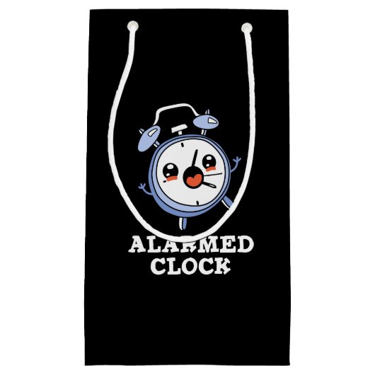 Alarmkakker Funny Alarm Clock Pun Dark BG Klein Cadeauzakje (Voorkant)