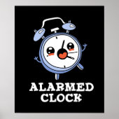 Alarmkakker Funny Alarm Clock Pun Dark BG Poster (Voorkant)