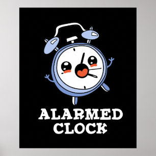 Alarmkakker Funny Alarm Clock Pun Dark BG Poster