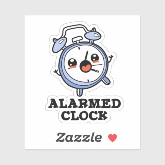 Alarmkakker Funny Alarm Clock Pun Sticker (Vel)
