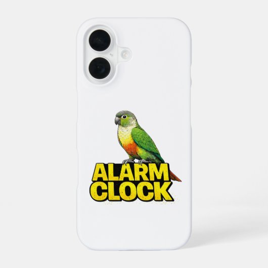 Alarmklok Groene Wang Conure iPhone 16 Hoesje (Achterkant)