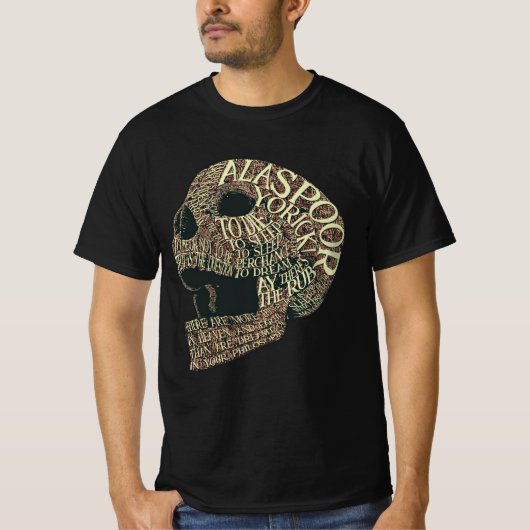 Alas Poor Yorick Shakespeare Hamlet Quotes T-shirt (Voorkant)