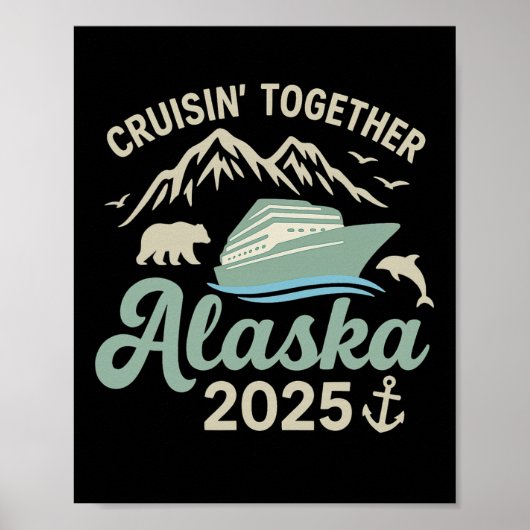 Alaska 2025 Cruiseschip Alaska V Poster (Voorkant)
