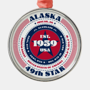 Alaska 49e staat kerstversiering metalen ornament