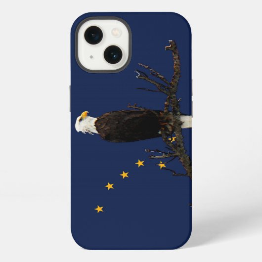 Alaska Adelaar En Vlag iPhone Hoesje (Achterkant)