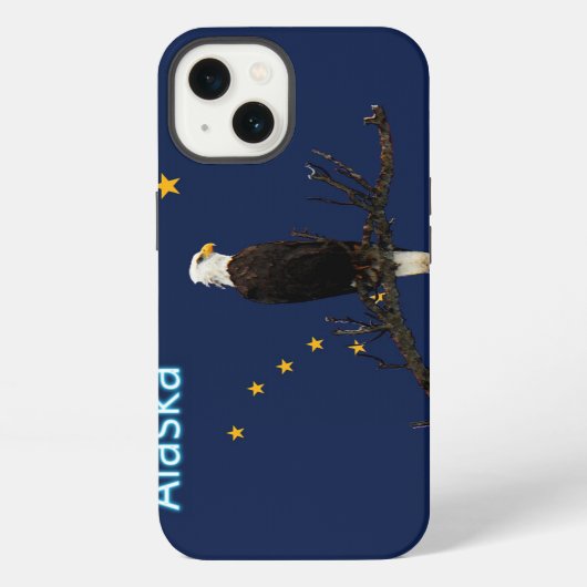 Alaska Adelaar En Vlag iPhone Hoesje (Achterkant)