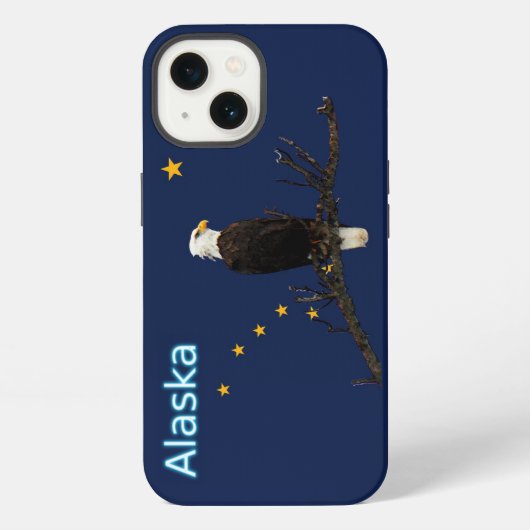 Alaska Adelaar En Vlag iPhone Hoesje (Achterkant)