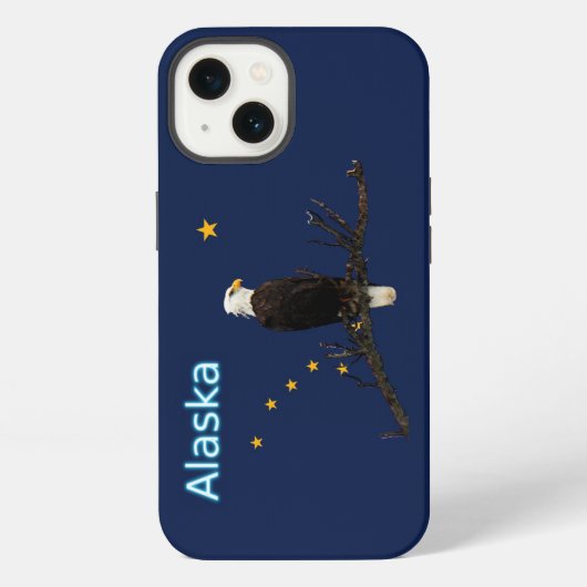 Alaska Adelaar En Vlag iPhone Hoesje (Achterkant)