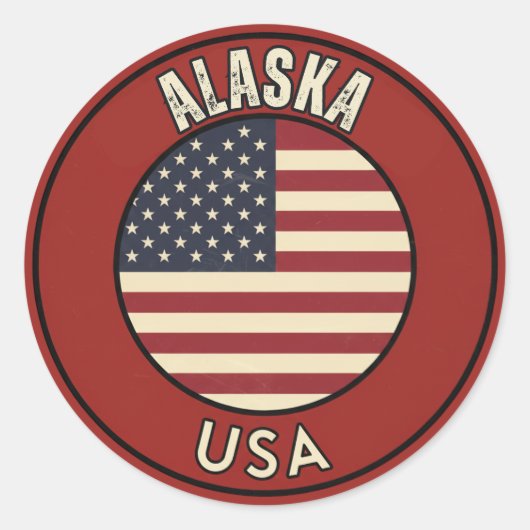Alaska Adventure - The Last Frontier Gift  Ronde Sticker (Voorkant)
