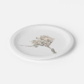 Alaska  Afbeelding Map Paper Party Borden Papieren Bordje (Gekanteld)