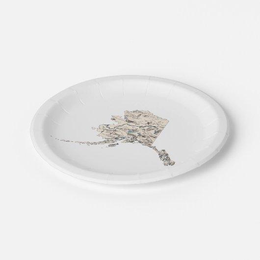 Alaska  Afbeelding Map Paper Party Borden Papieren Bordje (Gekanteld)