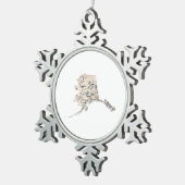 Alaska  Afbeelding Map Tin Sneeuwvlok Ornament (Rechts)