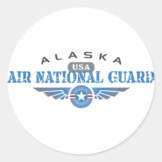 Alaska Air National Guard Ronde Sticker (Voorkant)