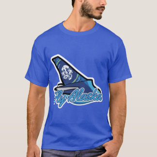 Alaska Airline Pilot op paddenstoelen vliegen Alas T-shirt