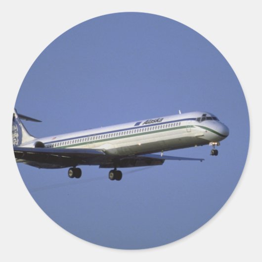 Alaska Airlines MD-80 Ronde Sticker (Voorkant)