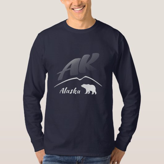 Alaska (AK) Kodiak bruin beer - Witte Logo T-shirt (Voorkant)