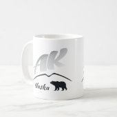 Alaska (AK) Kodiak bruin beer - Zwarte Logo Koffiemok (Voorkant links)