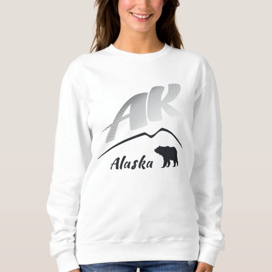 Alaska (AK) Kodiak bruin beer - Zwarte Logo Trui (Voorkant)