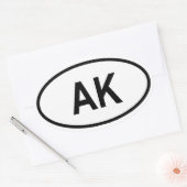 Alaska "AK" Ovale Sticker (Envelop)