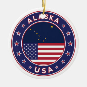 Alaska, Alaska t-shirt, Alaska sticker, Alaska bag Keramisch Ornament