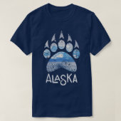 Alaska Alaskan Wildlife Beer Paw Aurora Borealis P T-shirt (Design voorkant)