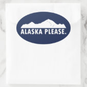 Alaska Alsjeblieft Ovale Sticker (Tas)