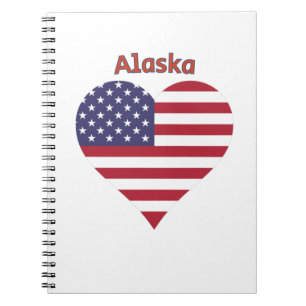 Alaska American Flag Heart Notitieboek